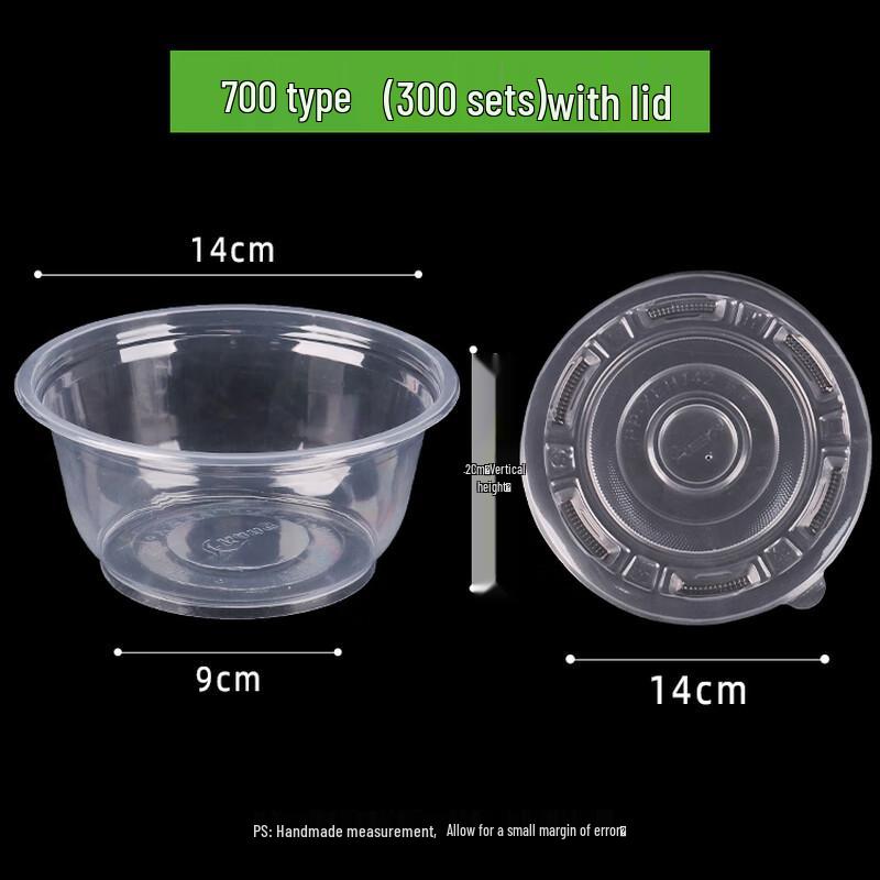 Disposable Round Plastic Bowls with Lids