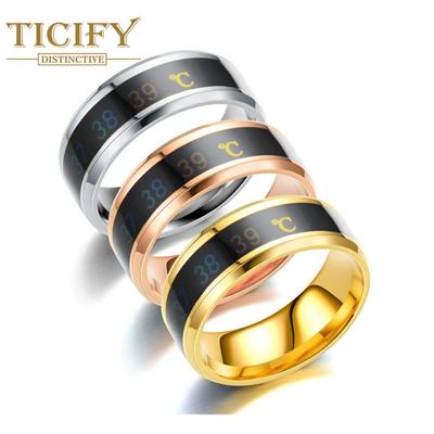 Edelstahl-Temperaturring, Körpertemperatur, intelligenter Temperatursensor, Paarring aus Titanstahl