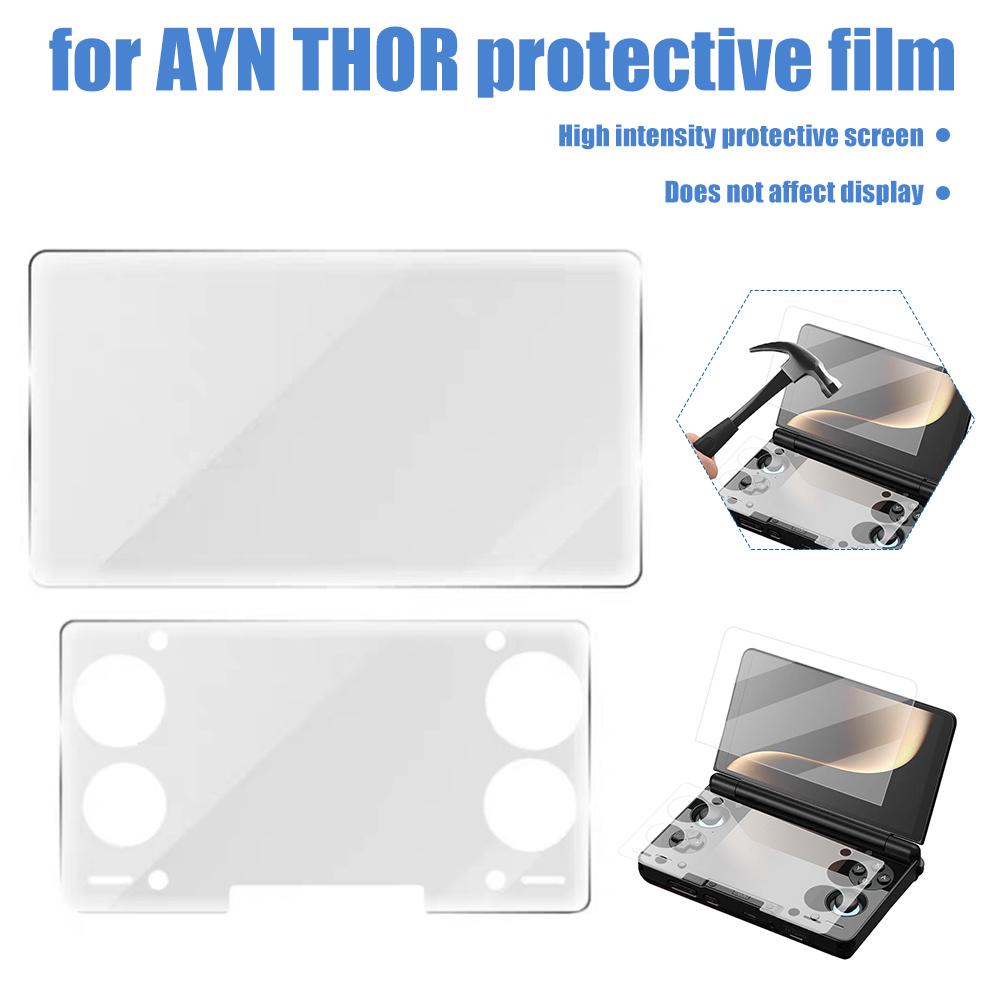2PcsTempered Glass Screen Protector for AYN THOR Handheld Game Console HD Clear Anti-Scratch Protective Film