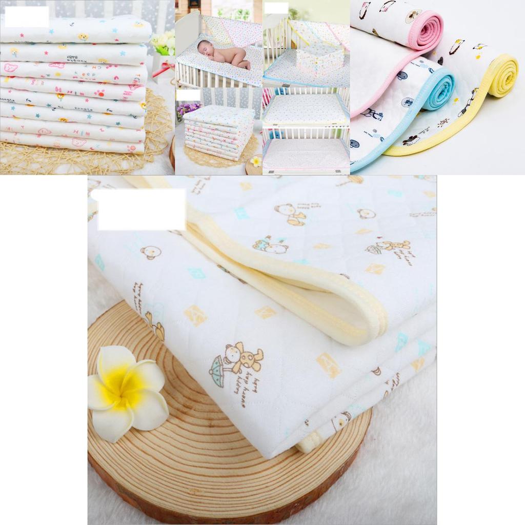 Baby Bed Mat With Soft Cotton Material And Waterproof Surface For Infant Protection