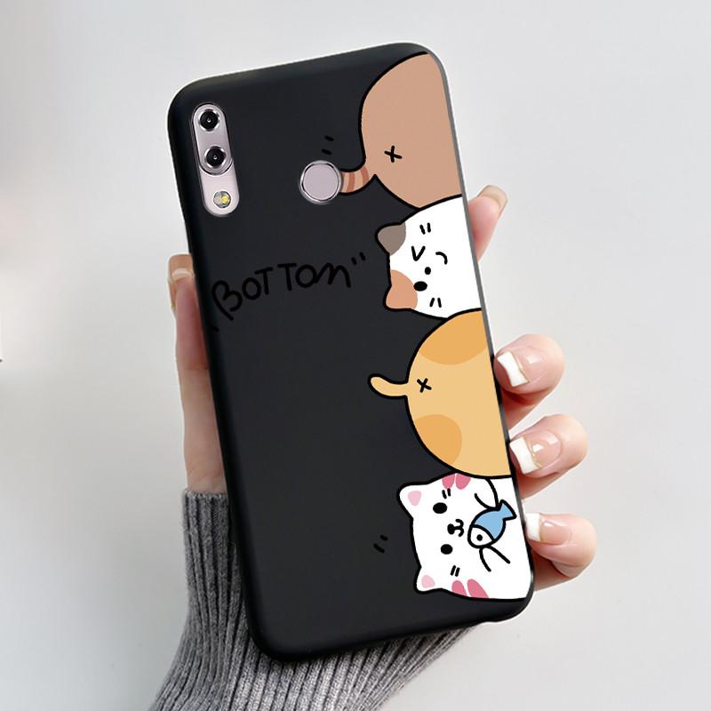 Case For Asus ZenFone 5 5z ZS620KL ZE620KL Capa Coque Cute Cartoon Printing Shell Protective Cover Soft Silicone Black Casing