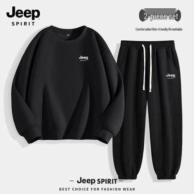 JEEP SPIRIT Men's Loose Fit Round Neck Tracksuit