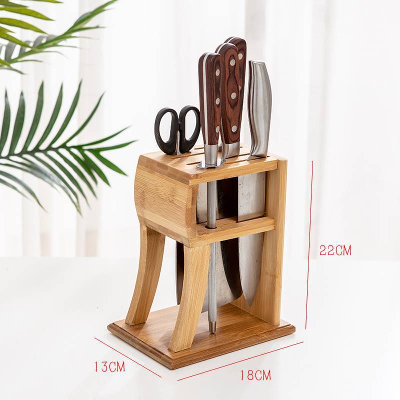 Kitchen Knife Holder Knife Rack  Kitchen Utensils Multi-functional Storage Rack  Solid Wood Knife Holder  Chopstick Cage Storage
