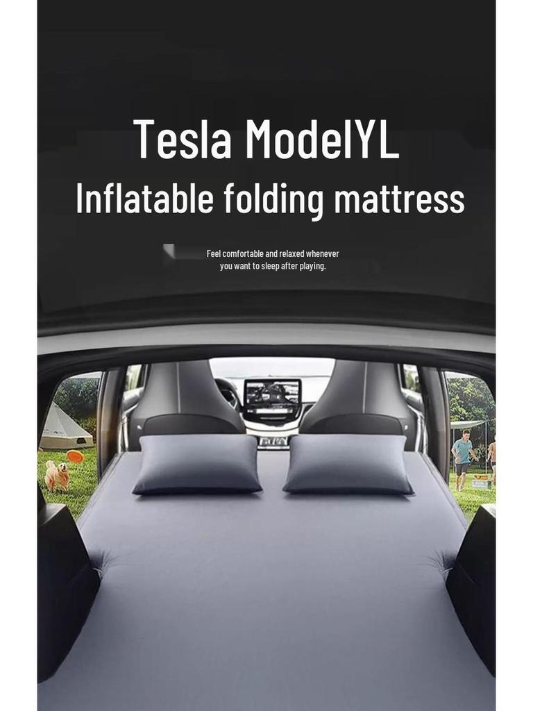 Tesla Model Y Inflatable Car Mattress - Rear Seat Travel Bed for Self-Driving Tours
