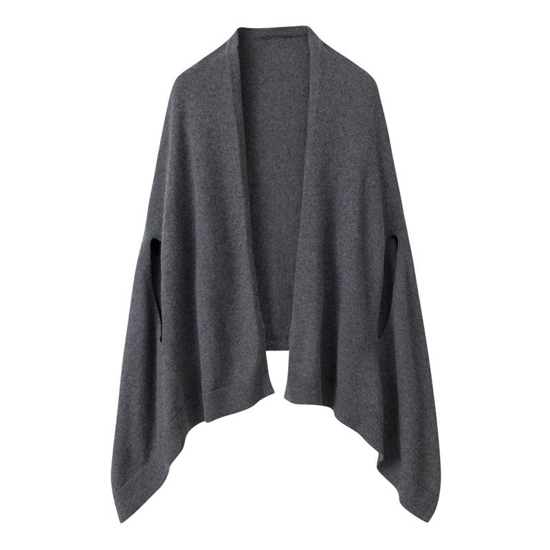 100% Pure Cashmere Versatile Shawl: Fashionable Warm Neck & Shoulder Warmer, Solid Color Scarf and Air Conditioning Cardigan Cape.