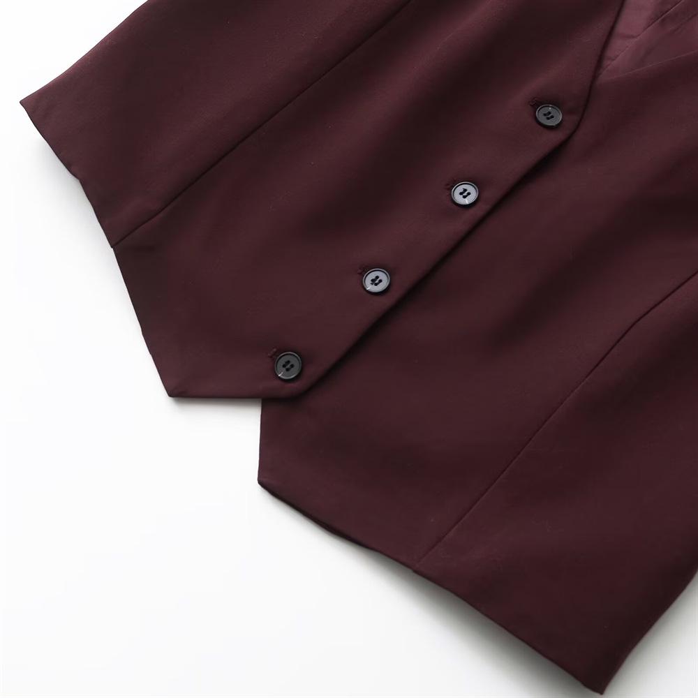 2025 Spring Women's Slim V-Neck Sleeveless Vest and High-Waisted Casual Long Pants Set