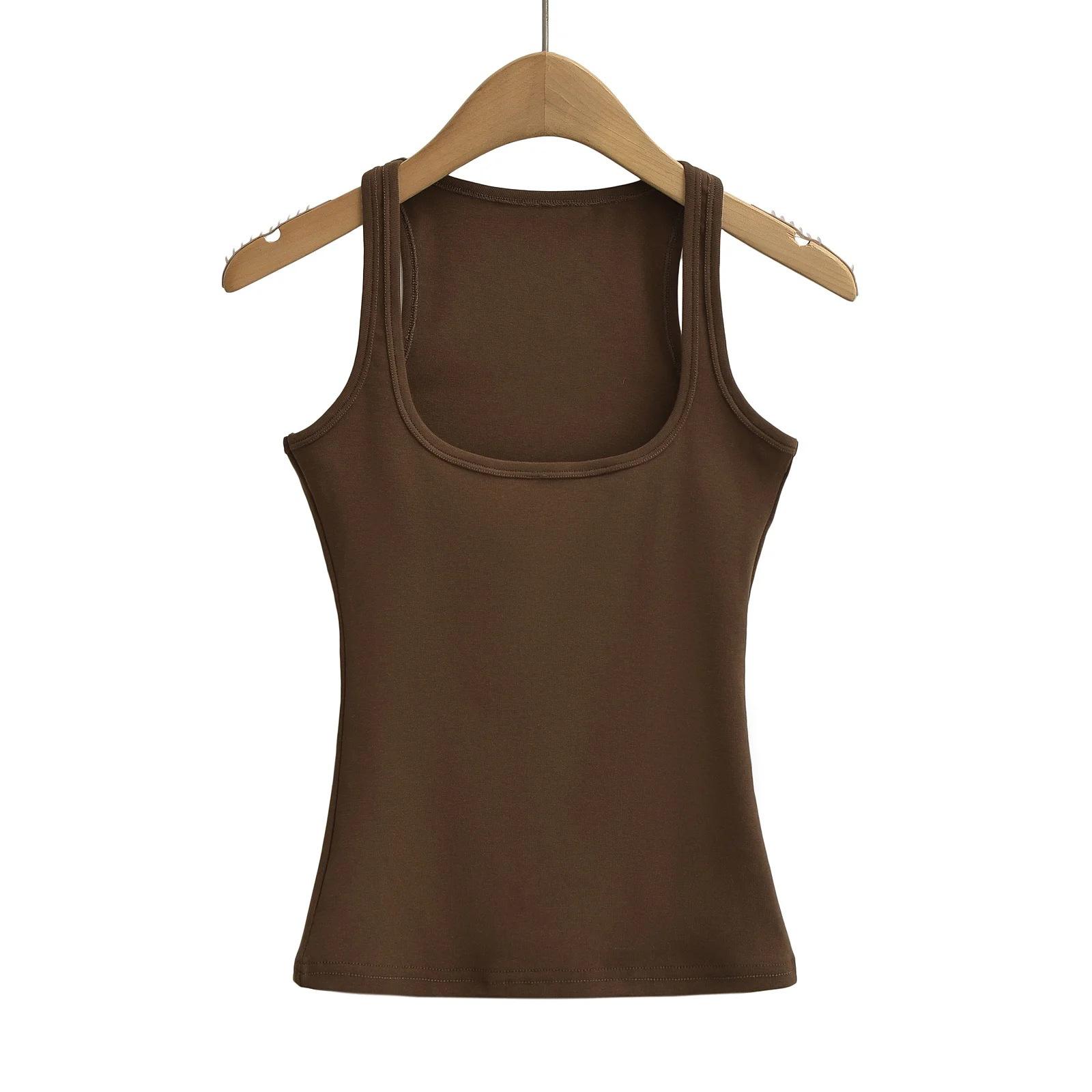 

Весна и лето сексуальный узкий плечевой короткий жилет пикантный стиль для девушек женская одежда круглый вырез базовый подтяжки облегающий топ M