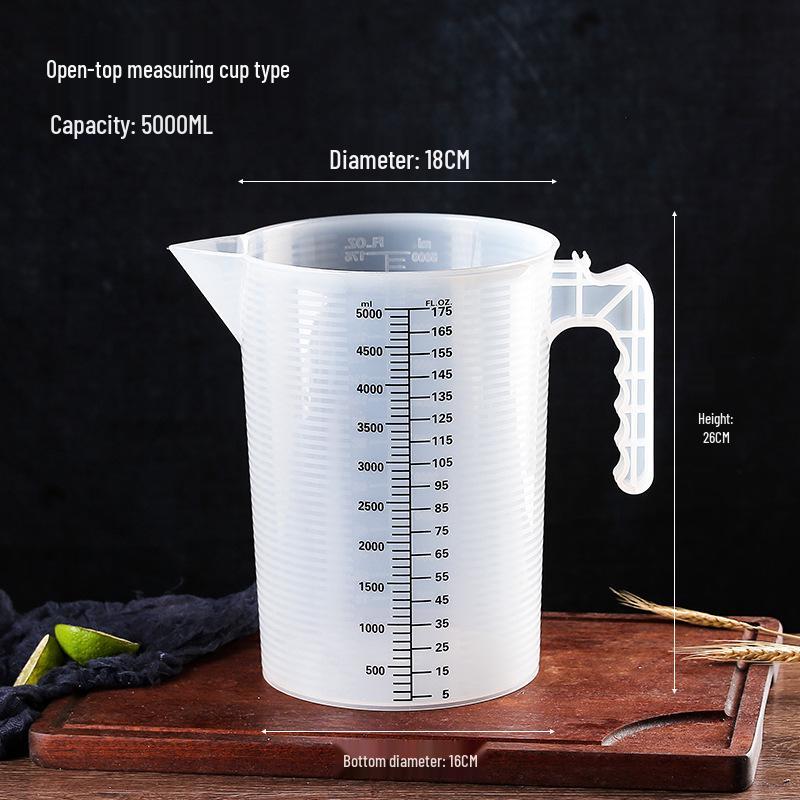 Hitzebeständiger Messbecher 5000 ml mit Deckel für Milchtee und Backen
