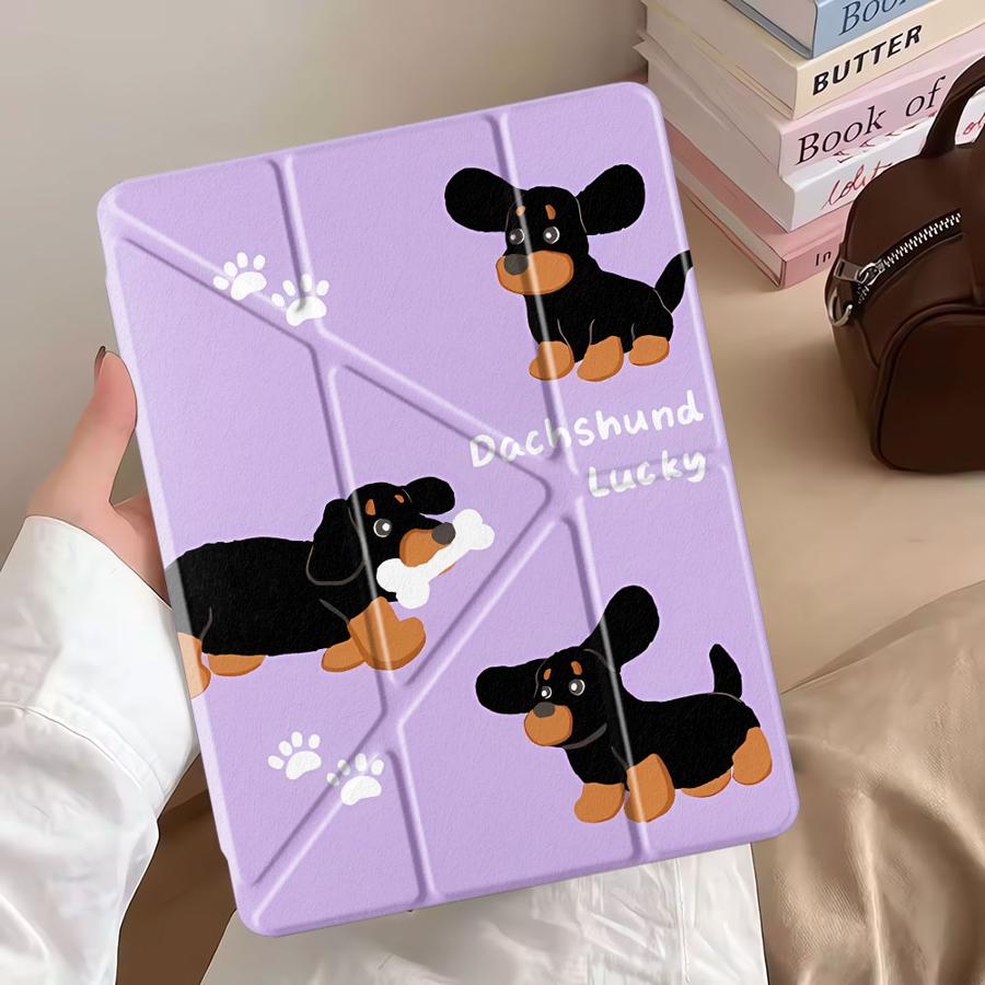 Funny Dog Happy Holder Cover Tablet Case For iPad Air 4 5 M3 M2 1 2 M4 11inch Mini 6 7 Pro 2025 Pro 11th 10th 9th 8th 7th