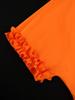 Plus Size Women's Orange Pleated Lapel Dress - Loose, Slimming, Long, Casual Skirt