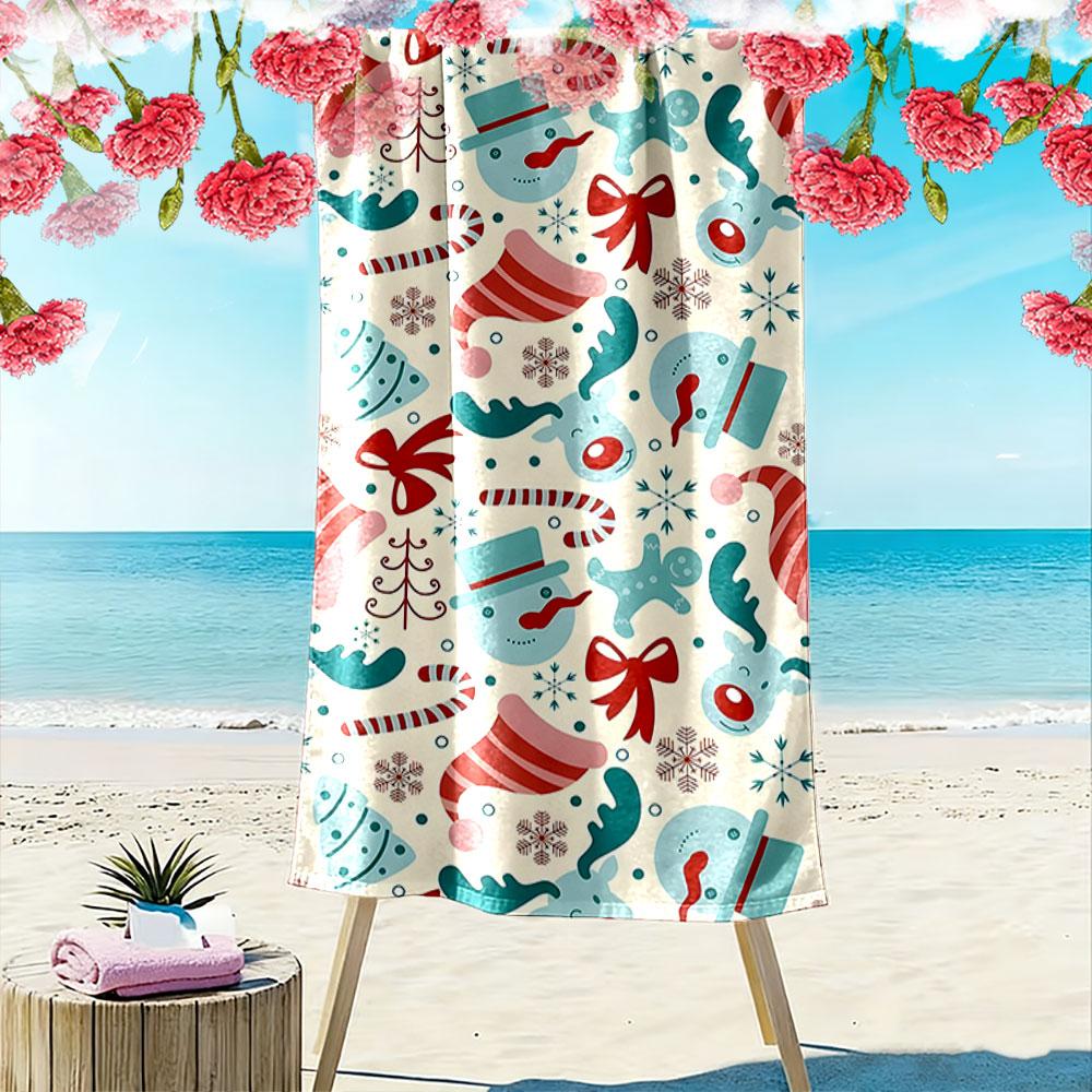 Whimsical winter wonderland charm Print beach towel, quick drying, suitable for travel, outdoor sports, jogging, the beach and swimming, gift