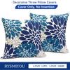 Set Of 2 Pillow Covers 18X18Inch Linen Square Throw Pillow Case,Farmhouse Modern Floral Flower Pillow Covers For Couch Sofa