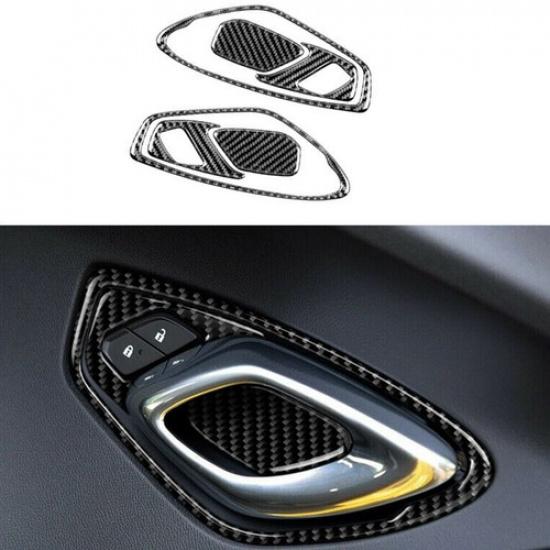 Carbon Fiber Door Handle Frame Cover Trim Fit for Chevrolet Camaro 2016-