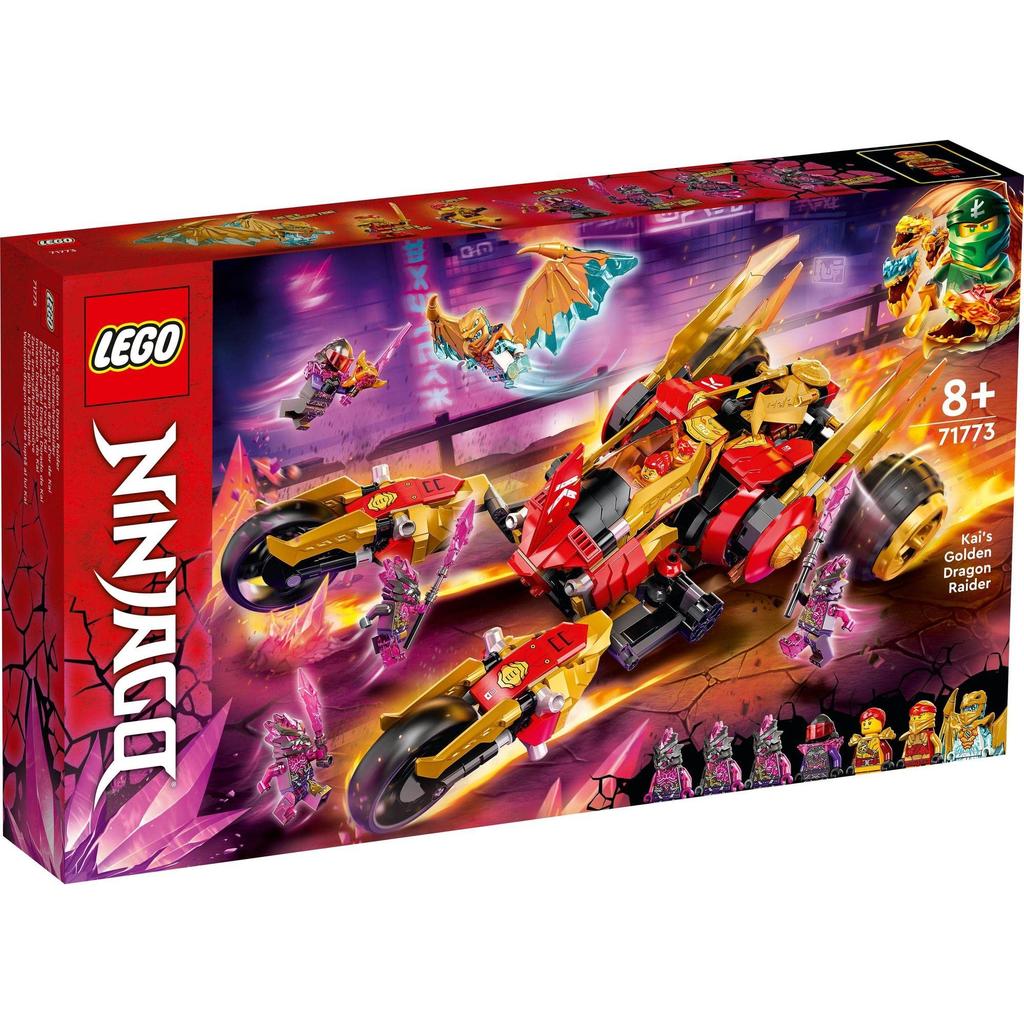 LEGO Ninjago Kai's Golden Dragon Raider 71773 Toy Blocks Gift Vehicle Ninja for Boys Ages 8 and Up