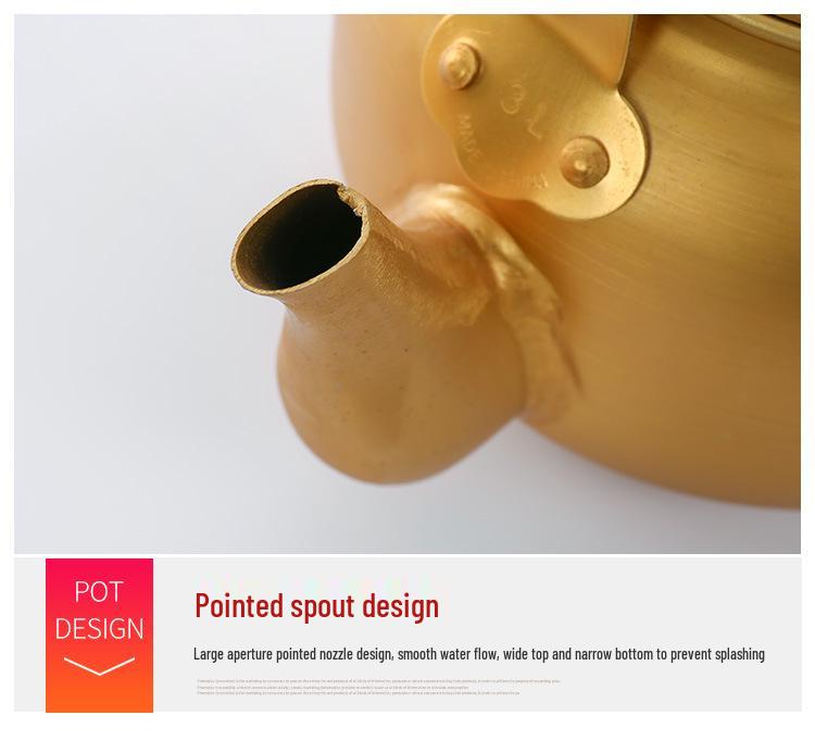 Yellow Aluminum Teapot Kettle: Large Capacity Korean Rice Wine Pot for Gas Stoves