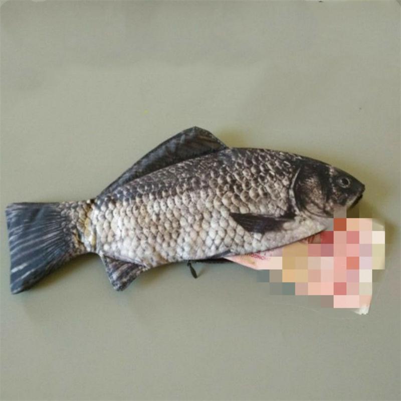 Simulierter Karauschen-Federmäppchen Persönlichkeit Kreativ Salzfischförmiges Stifteetui Lustige Handtasche für Schüler Teenager Mädchen