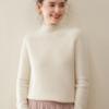 Women's Thickened Cashmere Knit Sweater: Solid Color, Loose Fit, Half-High Collar Pullover.