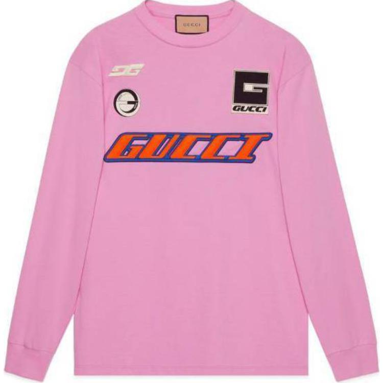 Gucci Knitted Cotton Long Sleeved T Shirt Sweatshirt Men's Pink 778363-XJGBN-5152