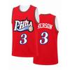 Fashion Retro Iverson 3 PHILA Split Jersey Black & Red Two-Tone Print Sports Uniform Casual 3d Printed Vest Kids and Men Women