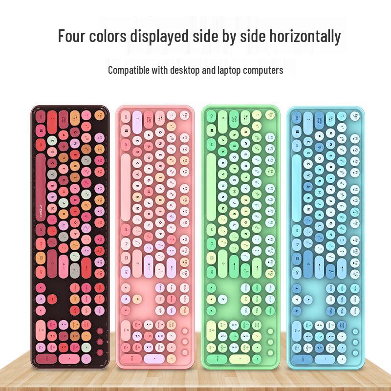 Skyreach Cute Punk Colorful Lipstick Wireless Keyboard & Mouse Set for Girls’ Office