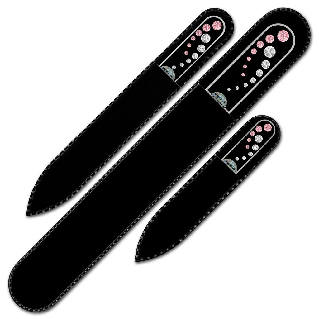 3-teiliges Nagelfeilen-Set mit Kristallen für Damen CO-BMS