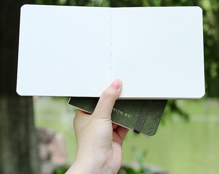 Cai Mo 300g Cotton Watercolor Sketchbook - Fine Grain, Thick, Blank Paper for Acrylics and Markers