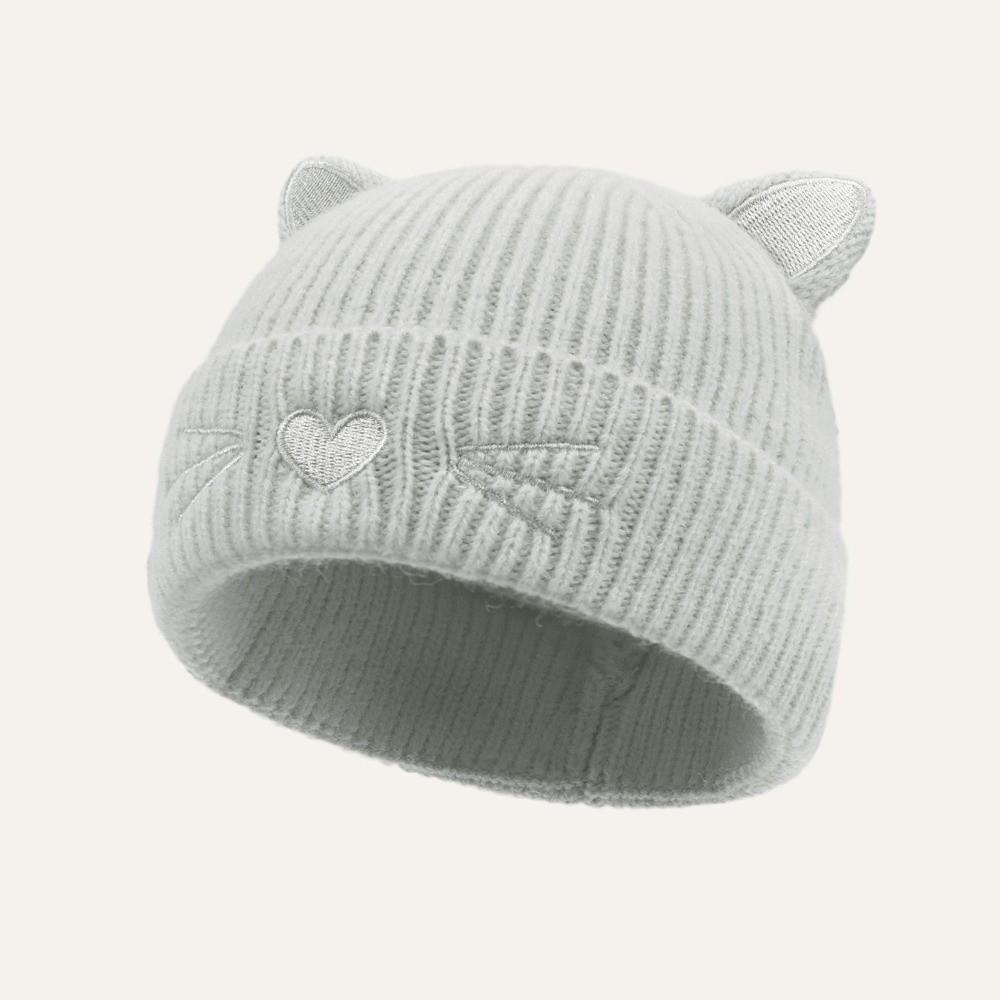 Soft Warm Winter Cap Cat Ear Embroidered Bonnet Casual Casual Knit Cap Autumn Winter