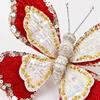 Sparkling Butterfly Decoration with Sculpted Profile and Attached Loop for Christmas Backrops Holiday Tree and Mantel Displays