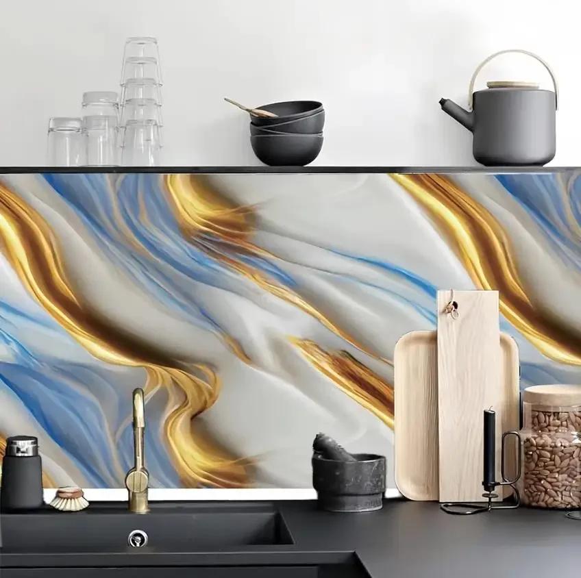 30Cm*30Cm Self Adhesive Marble Water-Repellent Oil Proof Wall Cover For Bathroom Kitchen Wall Decor Peel And Stick Removable Decals