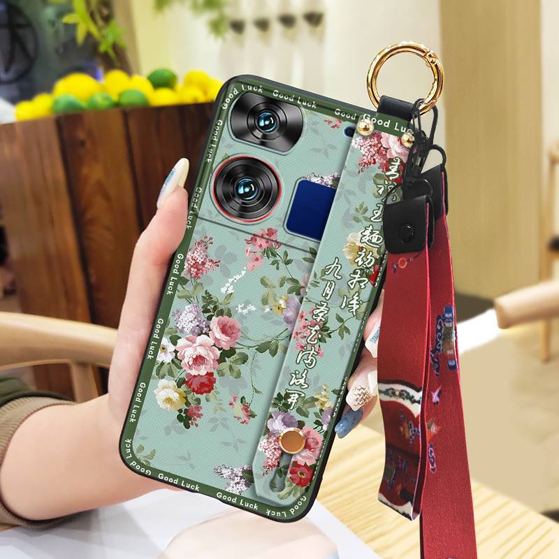 Lanyard Fashion Phone Case For ZTE Nubia Z60 Ultra For Mom Shockproof Protective Anti-knock Kickstand Chinese Style Ring