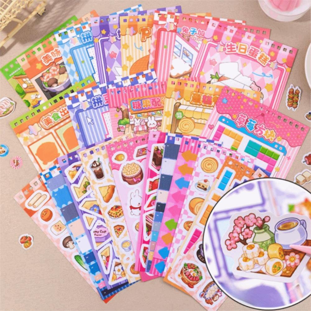 Food Adventure Story 3D Landscape Sticker Decorative DIY Cabin Scene Sticker Toy