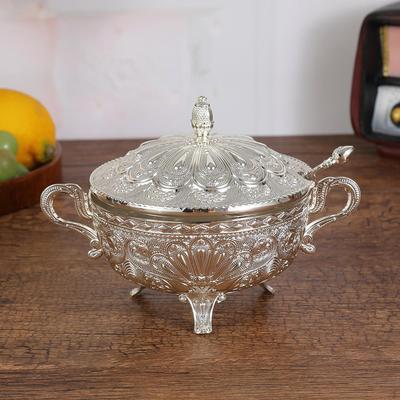 Zuckerdose mit Deckel und Löffel Gewürztopf Geschirr Hochzeit Serviergeschirr Ornament Spender Gewürz