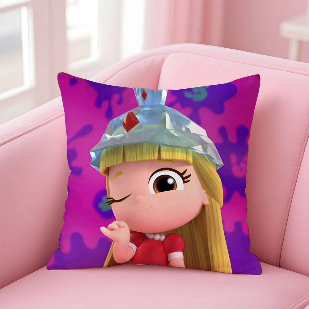 Kwaii True R-Rainbow Kingdom Pillow Case Anti-dustmite Pillowcase Invisible Zipper Silky Short Plush Sofa Cushion Cover