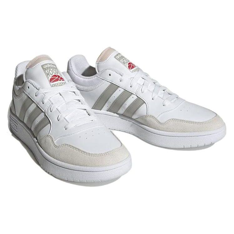 Adidas Neo Hoops 3.0 Non-Slip Shock Absorption Wear-Resistant Low-Top Skate Shoes Men Sneakers White Gray HP7947