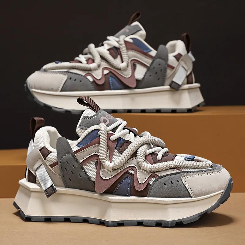 New Exquisite Men's Shoes Thick soled Tall Fashion Casual Shoes Outdoor Anti slip and Wear resistant Running Sports Shoes