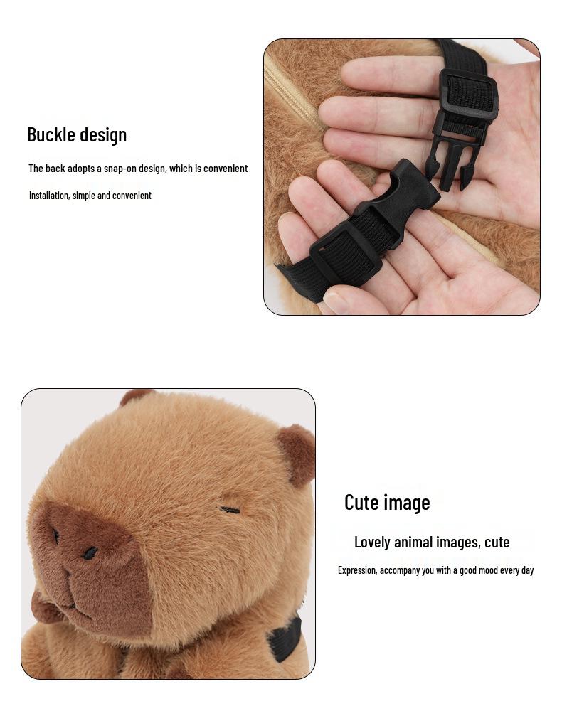 Capybara Car Tissue Holder - Plush Cartoon Multifunctional Tissue Box