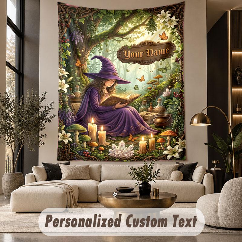 Fantasy Magic (36) Theme Custom Tapestry Personalized Custom Name Text Wall Hanging Tapestry Home Decor Background Cloth