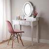 Coiffeuse Versa Diva avec miroir et tiroirs - Blanc - Bois et miroir - Style classique - 142x40x80cm