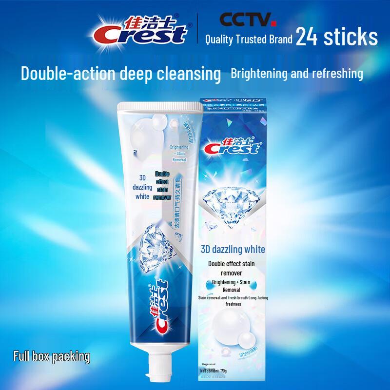 Crest 3D White Dual Action Toothpaste - 24 Pack (170g Each)