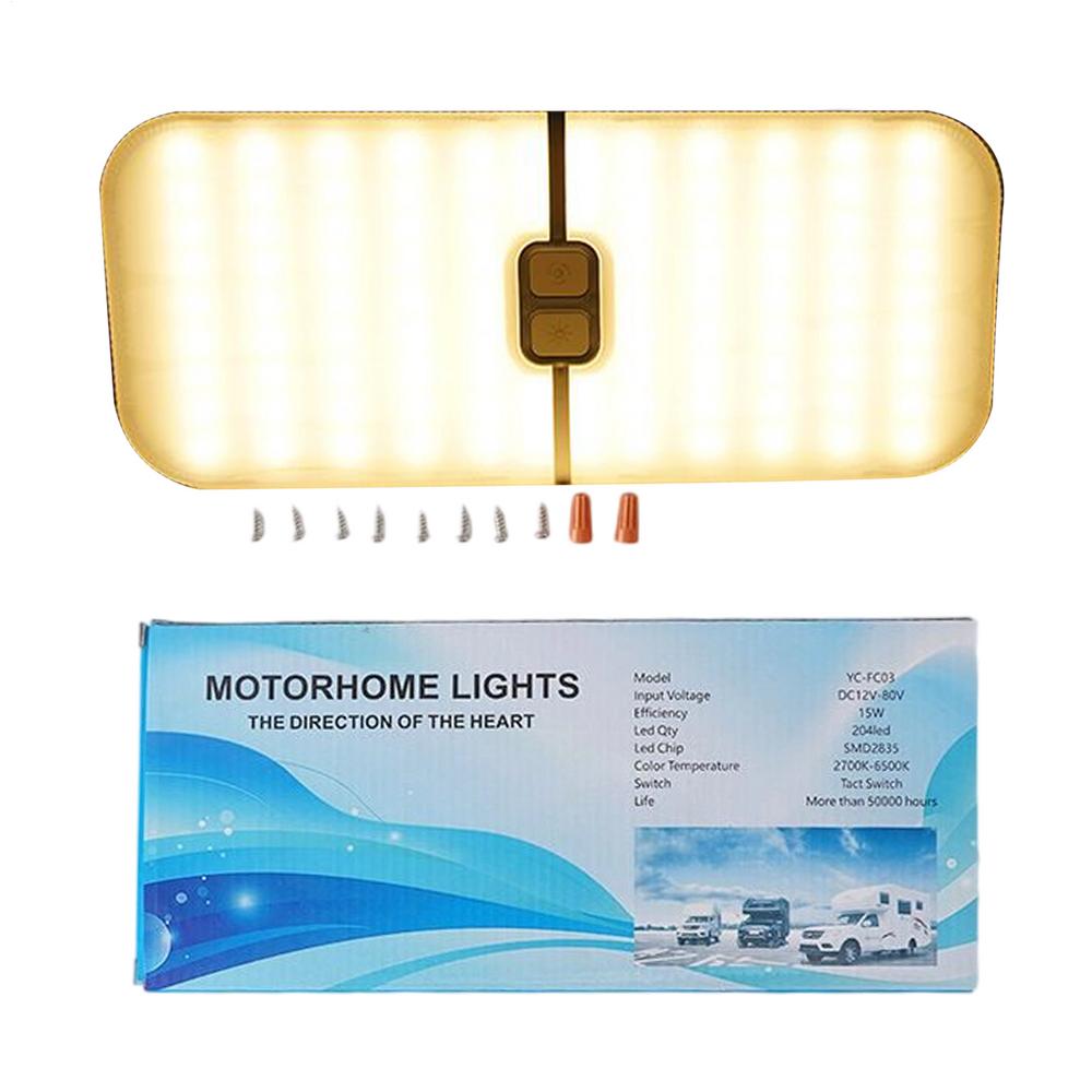 

RV LED lights RV interior reading lights LED ceiling lights Car roof lights 3-color camping lights 204 beads 12-30V