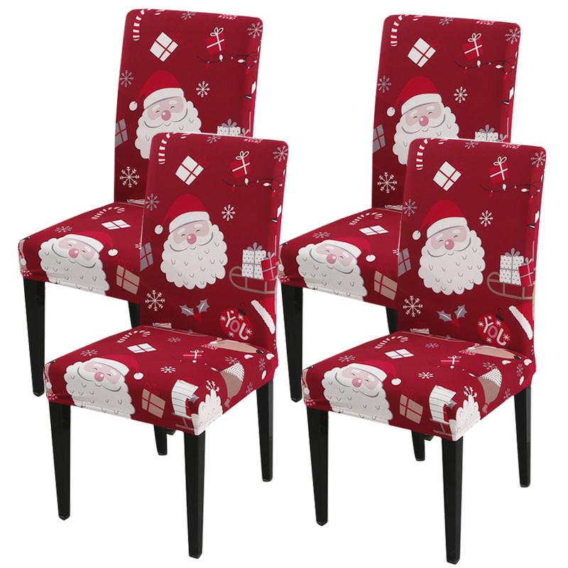 34 Color Christmas Chair Covers Dining Room Stretch Seat Protector Chair Covers for Kitchen Office Hotel Banquet Ceremony Party 2/4/6 Pieces