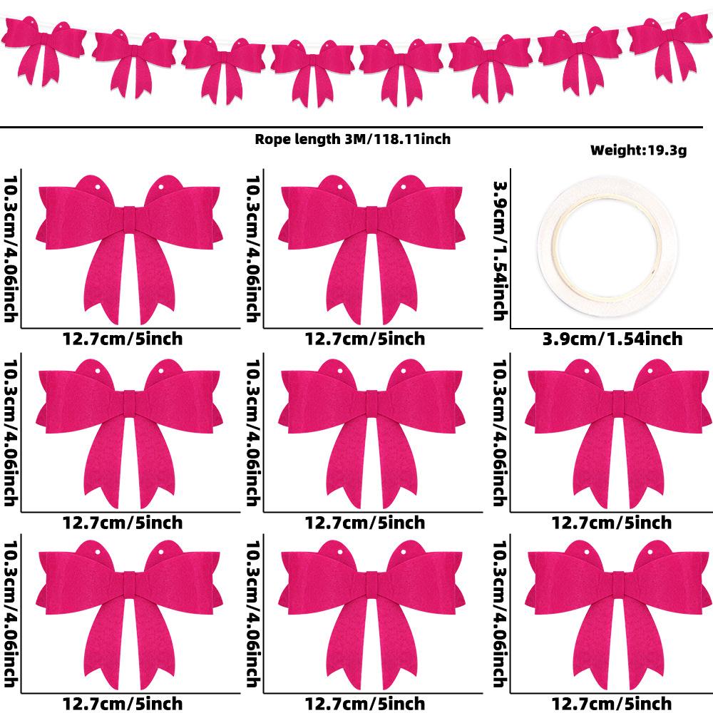 

1set 3D Stereoscopic Bow Wreath, Party, Birthday, Wedding, Home Wall Hanging Decoration, Easter, Valentine S Day Decoration