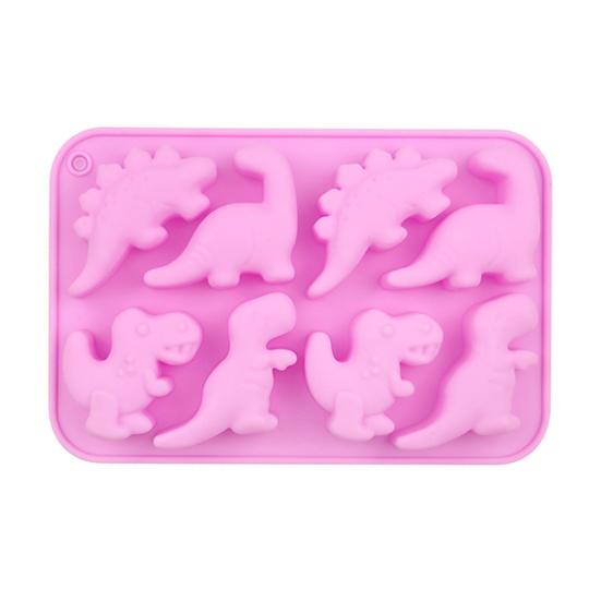 Dinosaur Shape Silicone Ice Mold Flexible Ice Maker for Halloween Party Drinks 8 Cavity Silicone Ice Tray Funny Popsicle Molds Chocolate Mousse Cakes