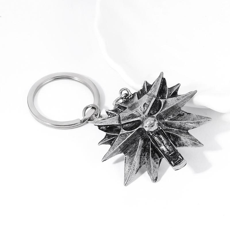 Retro Classic Fashion Pendant Witcher 3 Metal Wolf for Head Men's Animal Necklace Jewelry European American Games Jewelr