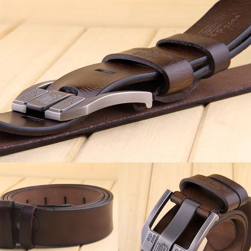 Men's Leather Belt Pure Leather Pin Buckle Men's Denim Simple Retro Casual All-match Genuine Leather Pants Belt