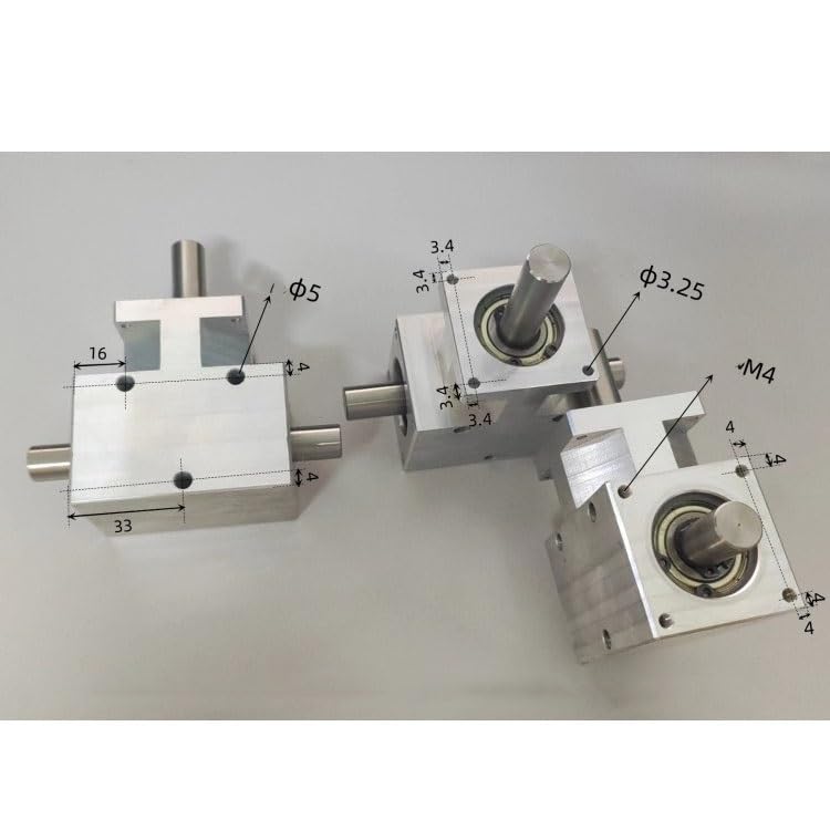 Mechanical Steering 1pc 90 Degree Spiral Bevel Gear Gearbox 12mm Co-Directional Dual Shaft Right Angle Steering Gearbox 1:1 Ratio Commutator