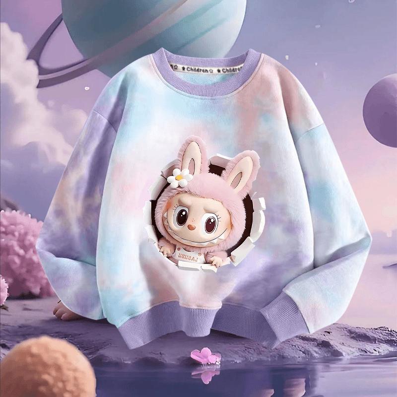 Girls' Fashion Hoodie, Spring and Autumn Children's LBB Loose Long-sleeved Hoodie