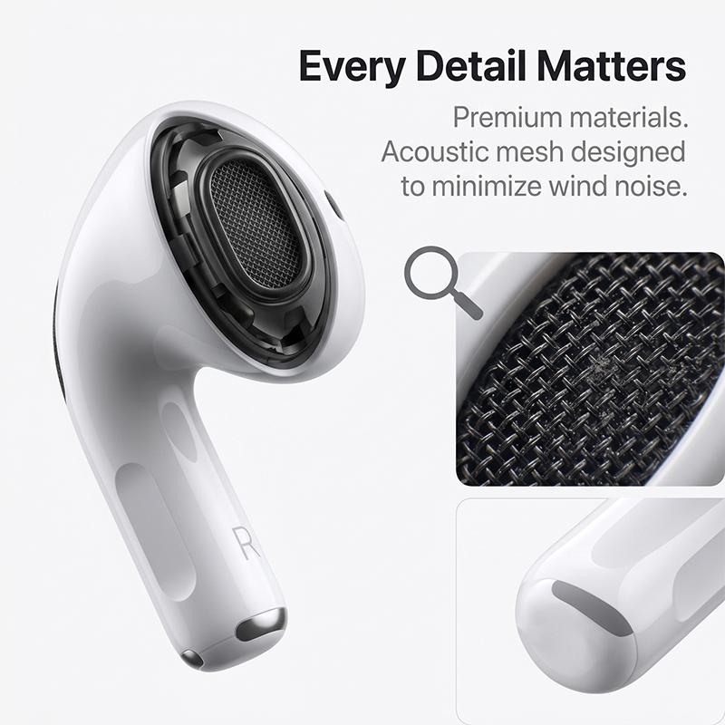 Apple AirPods 4 Tam Kablosuz Kulaklıklar Uzamsal Ses Kuvvet Sensörü Kontrolü Hands Free Kulaklıklar iOS Android Akıllı Telefonlar İçin