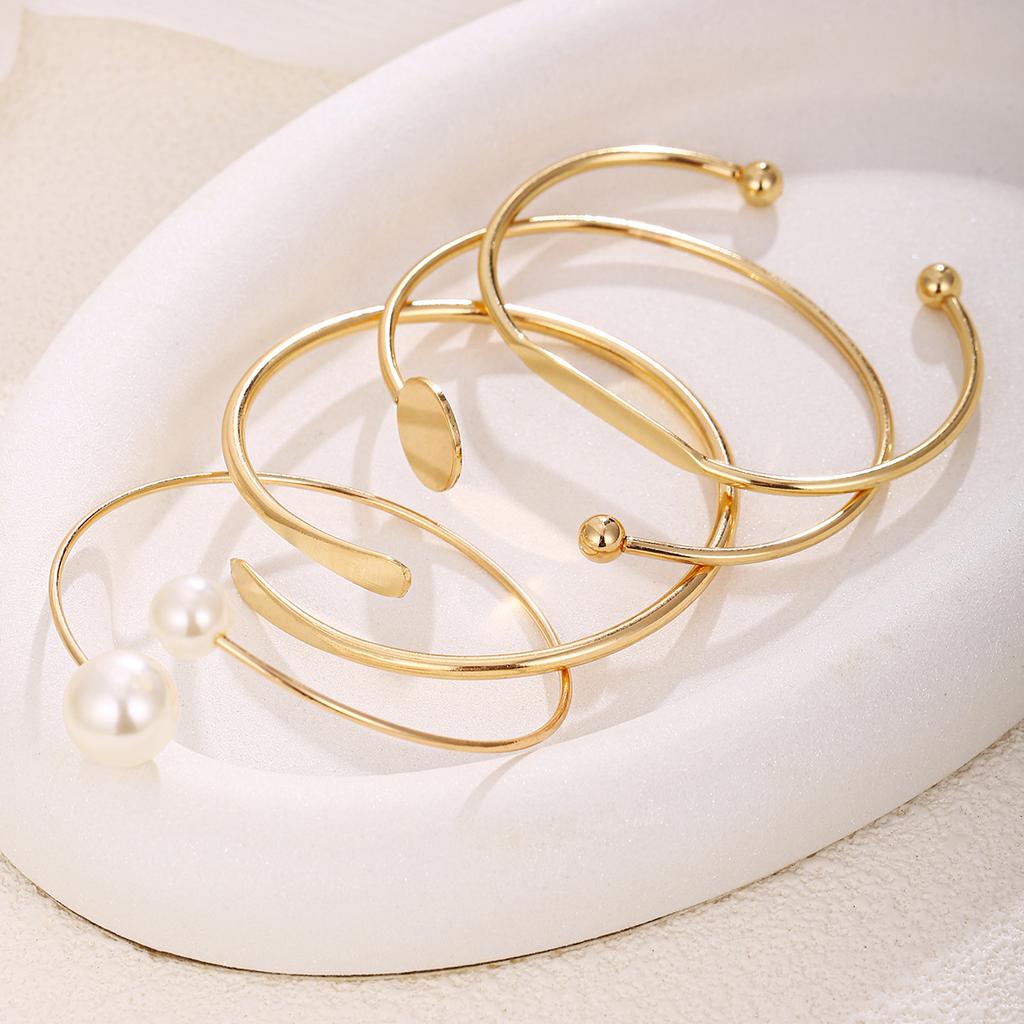 Popular jewelry women stacked open bracelet set Personality created in design Versatile jewelry set