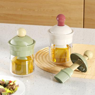 Kitchen Cooking Tools Glass Oil Mister with Spray Control Vinegar Dispenser Olive Oil Sprayer Bottle Brush